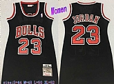Women Bulls 23 Michael Jordan Black 1997-98 Hardwood Classics Mesh Jersey